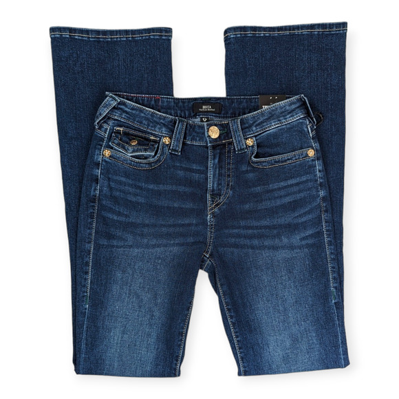 True Religion Women's Becca Mid Rise Dark Roper Wash‎ Bootcut Jeans Size 26 NWT - Picture 2 of 9